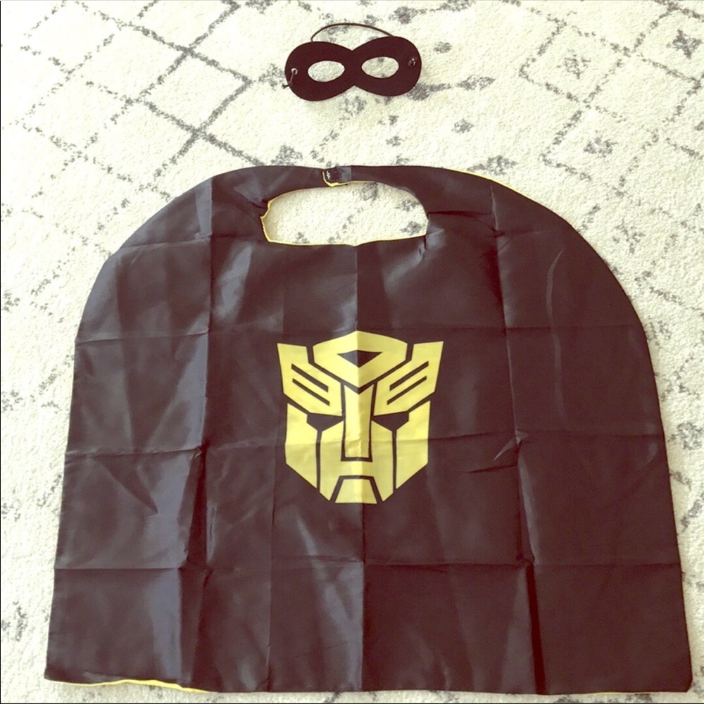 SOLD OUT! Black Transformer Cape+Mask Costume - Picture 1 of 3